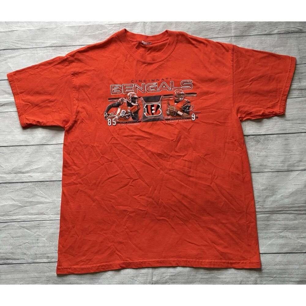 Y2K Cincinnati Bengals Chad Johnson Carson Palmer T Shirt Size XL Ochocinco HTF